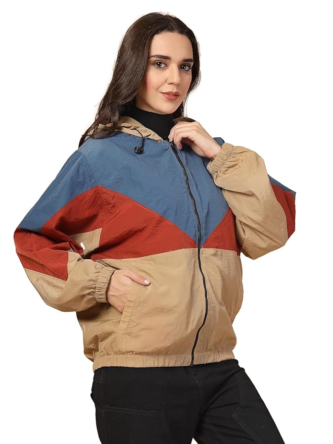 Women Winter Stylish Wind Cheater Hooded Sports Zipper Jacket