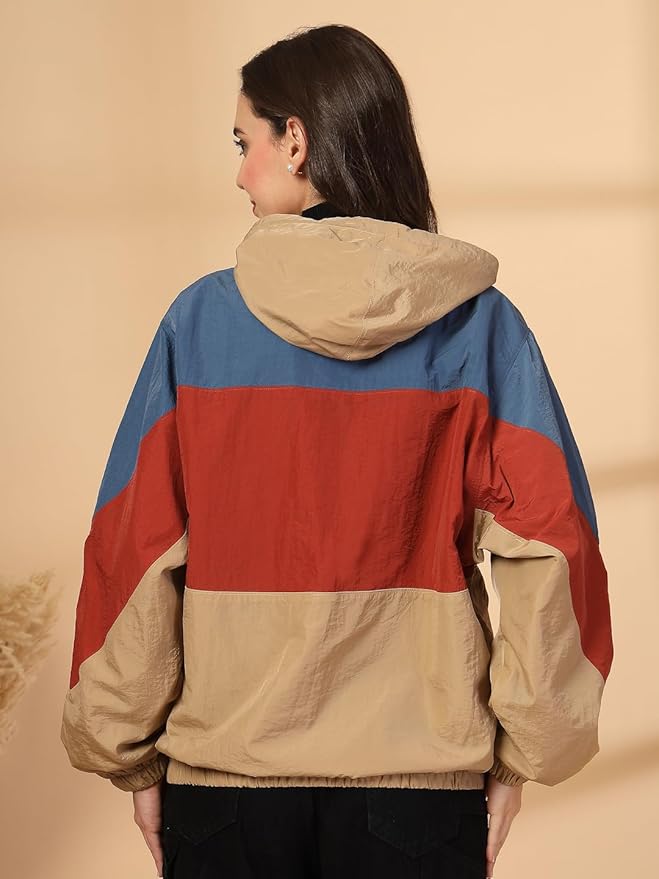 Women Winter Stylish Wind Cheater Hooded Sports Zipper Jacket