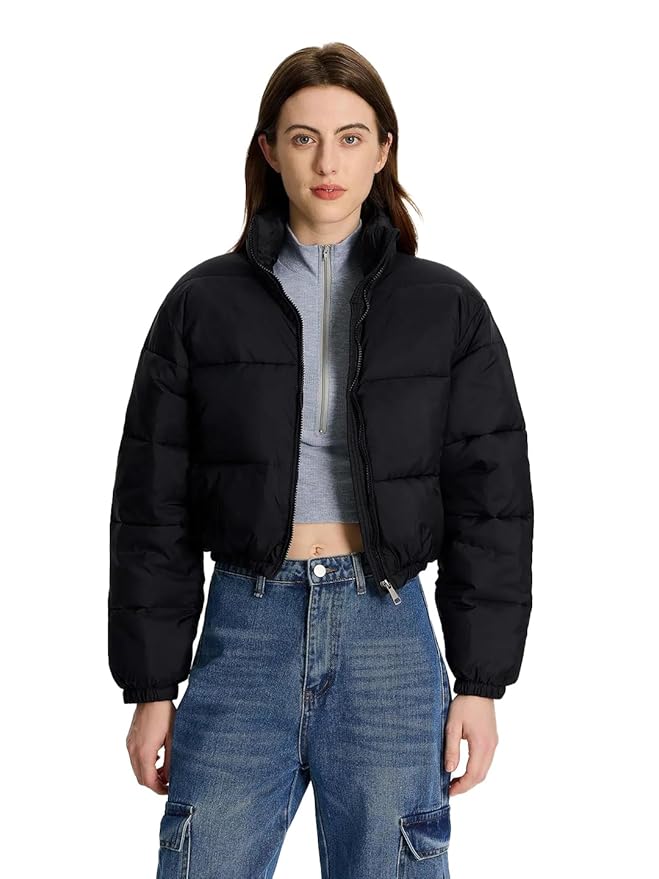 Women Nylon Full Sleeve Solid Standard Length Puffer Jacket